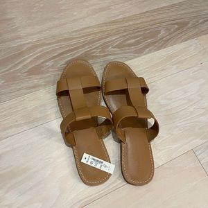 Madewell boardwalk t strap slides